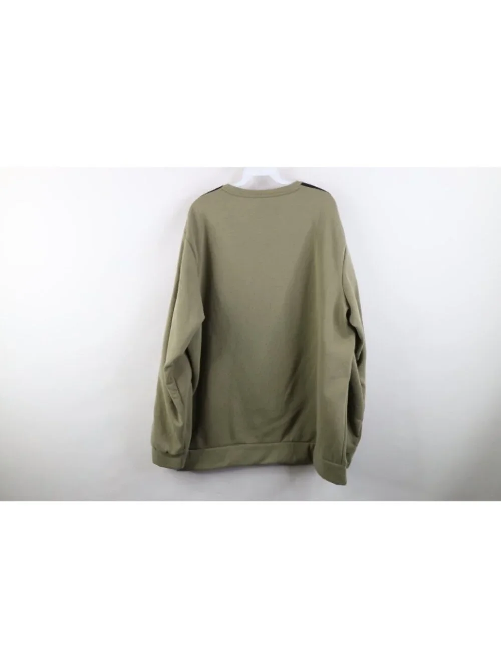 Deadstock Y2K Adidas Mens 2XL XXL Spell Out Striped Crewneck Sweatshirt Green